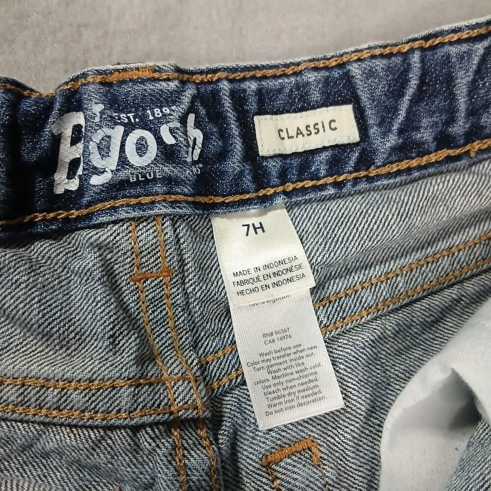 OshKosh B'Gosh Classic Jeans Straight Leg Adjustable Waistband Husky Boys 7 H